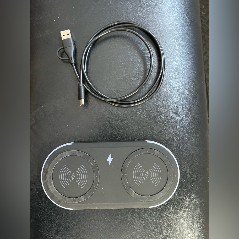 Black Wireless Charging Pad with Cable
